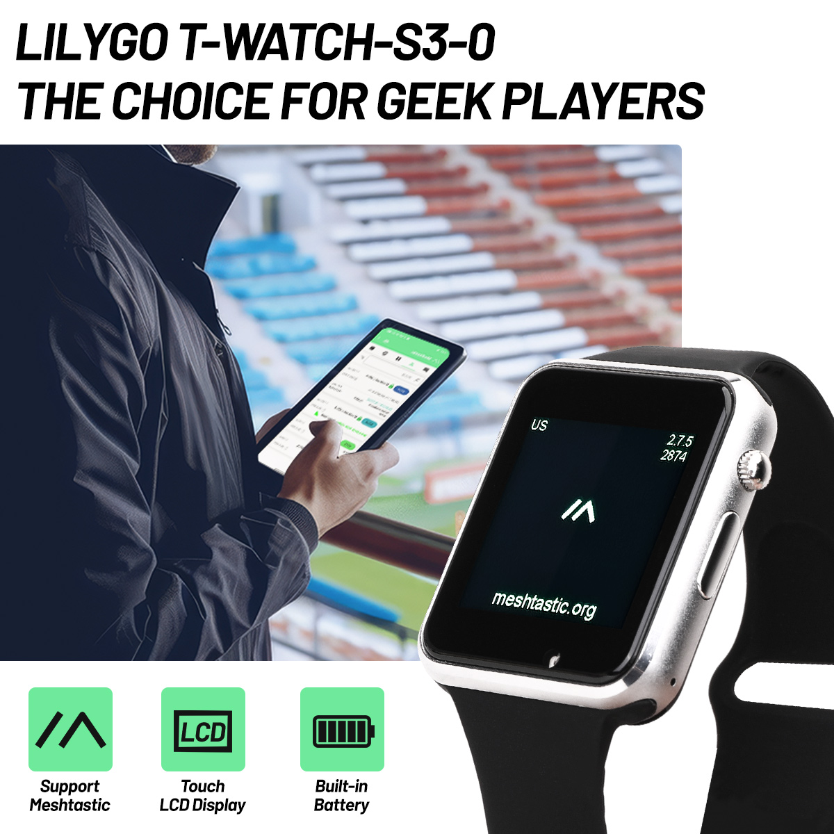 Ttgo T Watch - T-Watch-S3 ESP32-S3 Development Board LILYGO LoRa