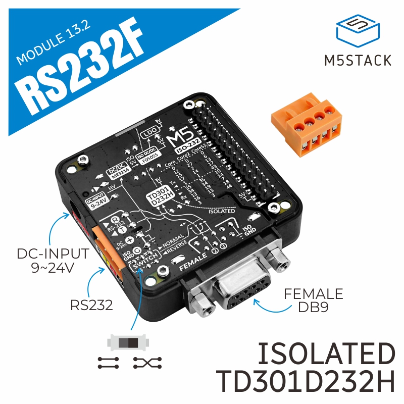 M5Stack - M5Stack Official RS232 Module 13.2 with
